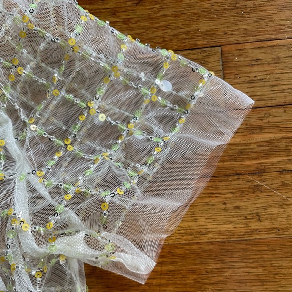 NWT Collection cropped gamine shirt with patterned sequins - Picture 10 of 12